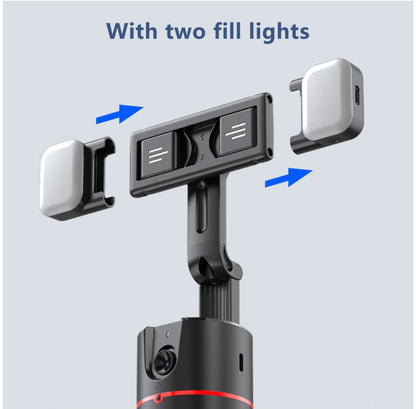 AI-Powered Face-Tracking Gimbal for Phones with LED Light and Stand
