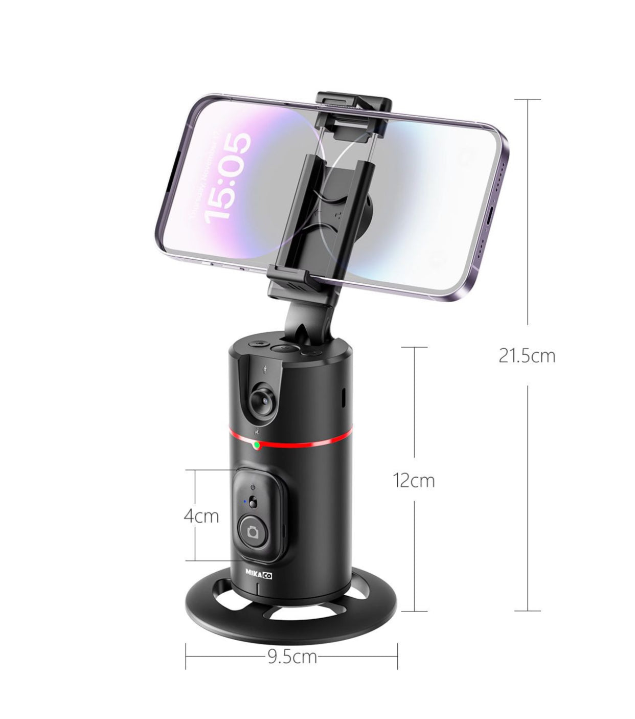 AI-Powered Face-Tracking Gimbal for Phones with LED Light and Stand
