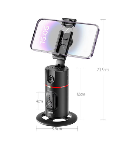 AI-Powered Face-Tracking Gimbal for Phones with LED Light and Stand
